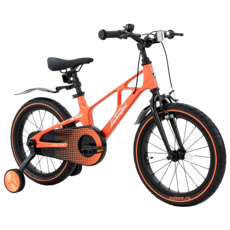 Bicicleta copii 4-6 ani, 16 inch, Lamborghini Cadru Magneziu Portocalie, Mesuca LBK00716ORG - imagine 9